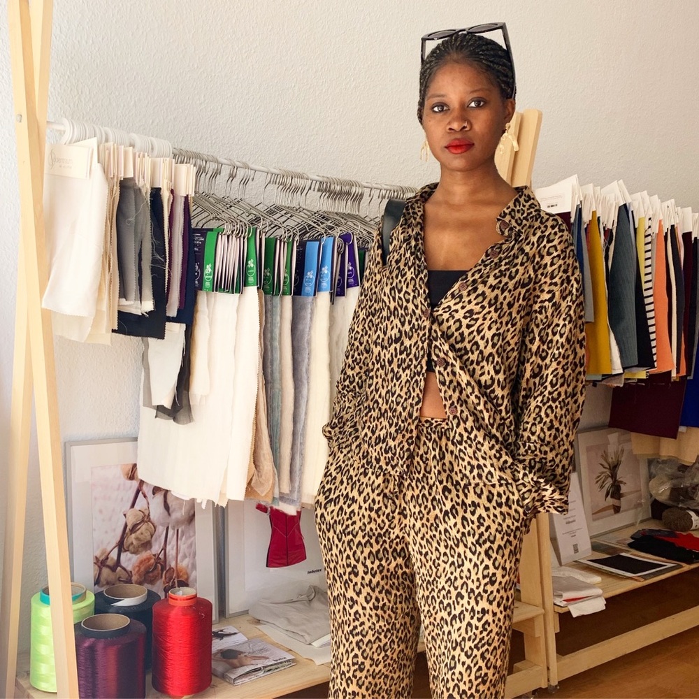 Leopard two piece pant suit